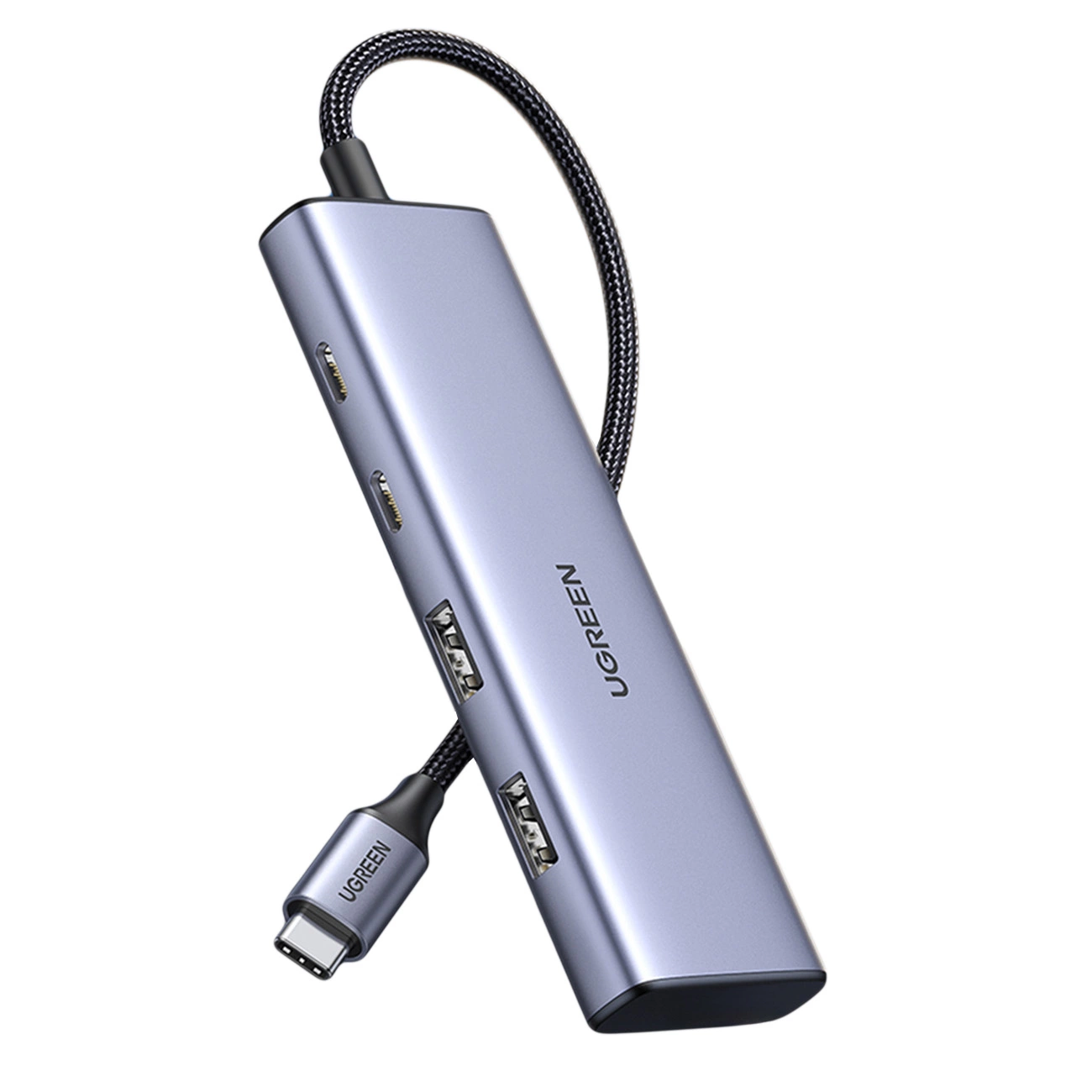 Hub USB-C UGREEN CM473, 2 x USB-A 3.0 - 2 x USB-C, 0.20cm, Gri