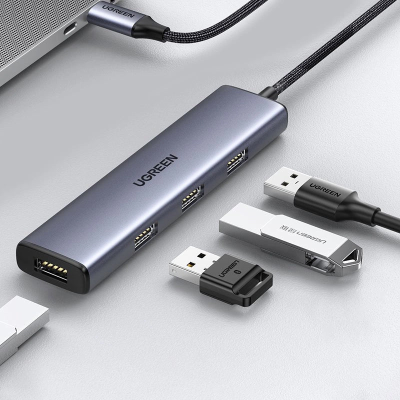 Hub USB-C UGREEN CM473, 4 x USB-A 3.0, 0.20m, Gri
