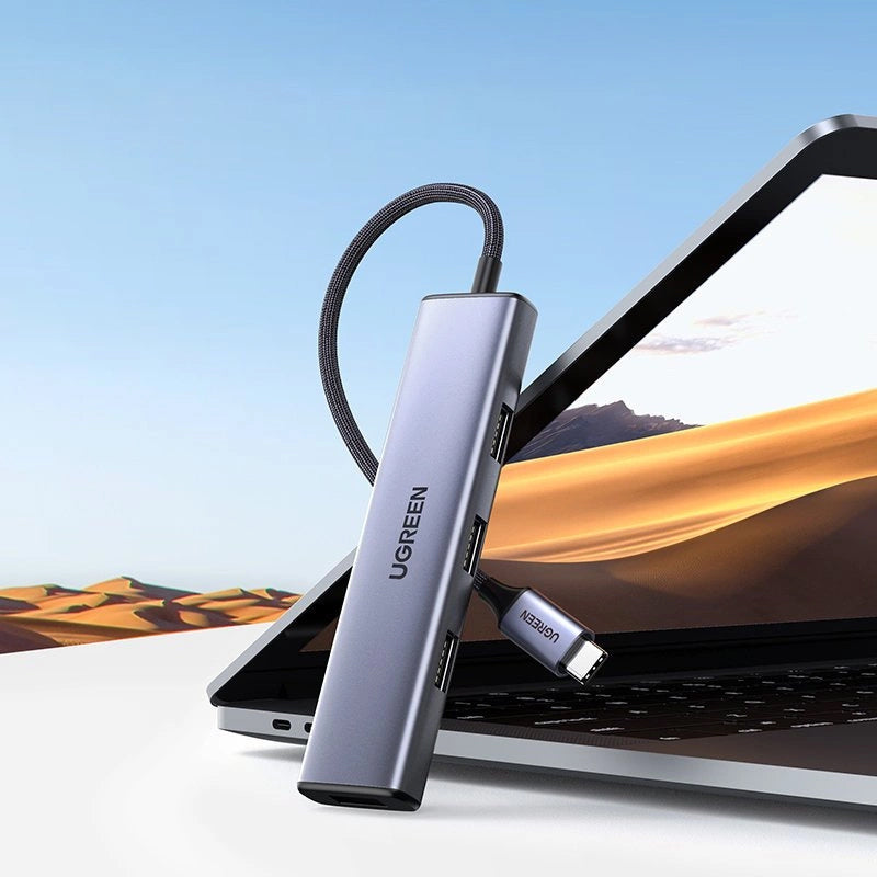 Hub USB-C UGREEN CM473, 4 x USB-A 3.0, 0.20m, Gri