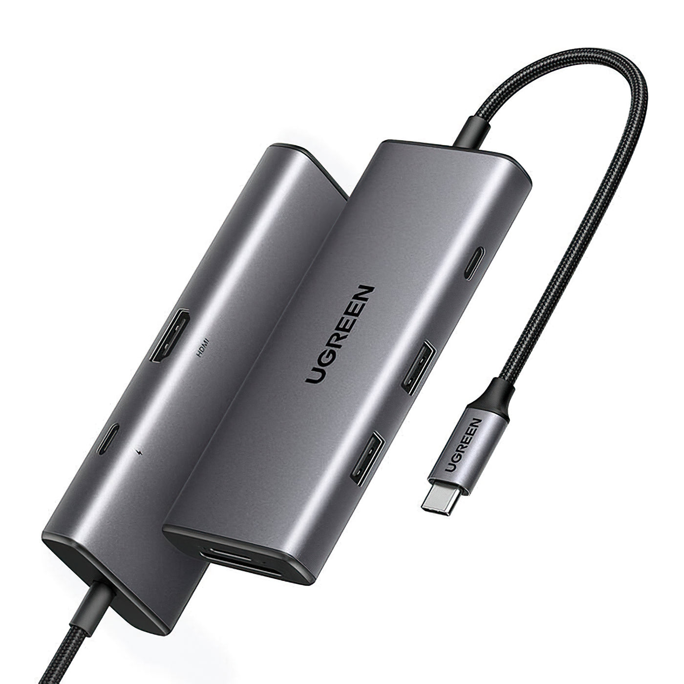 Hub USB-C UGREEN CM498 (15531), 2 x USB-A 3.2 - 2 x USB-C - 1 x HDMI - 1 x SD - 1 x microSD, Gri