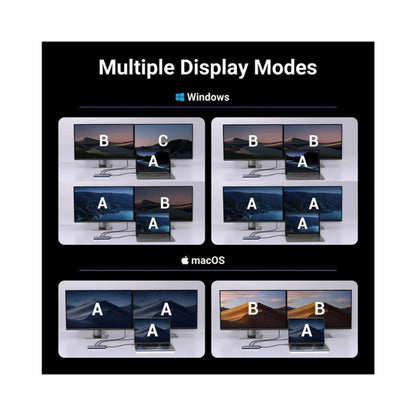 Hub USB-C UGREEN CM498 (45379), 2 x USB-A 3.2 - 3 x USB-C - 2 x HDMI, Gri