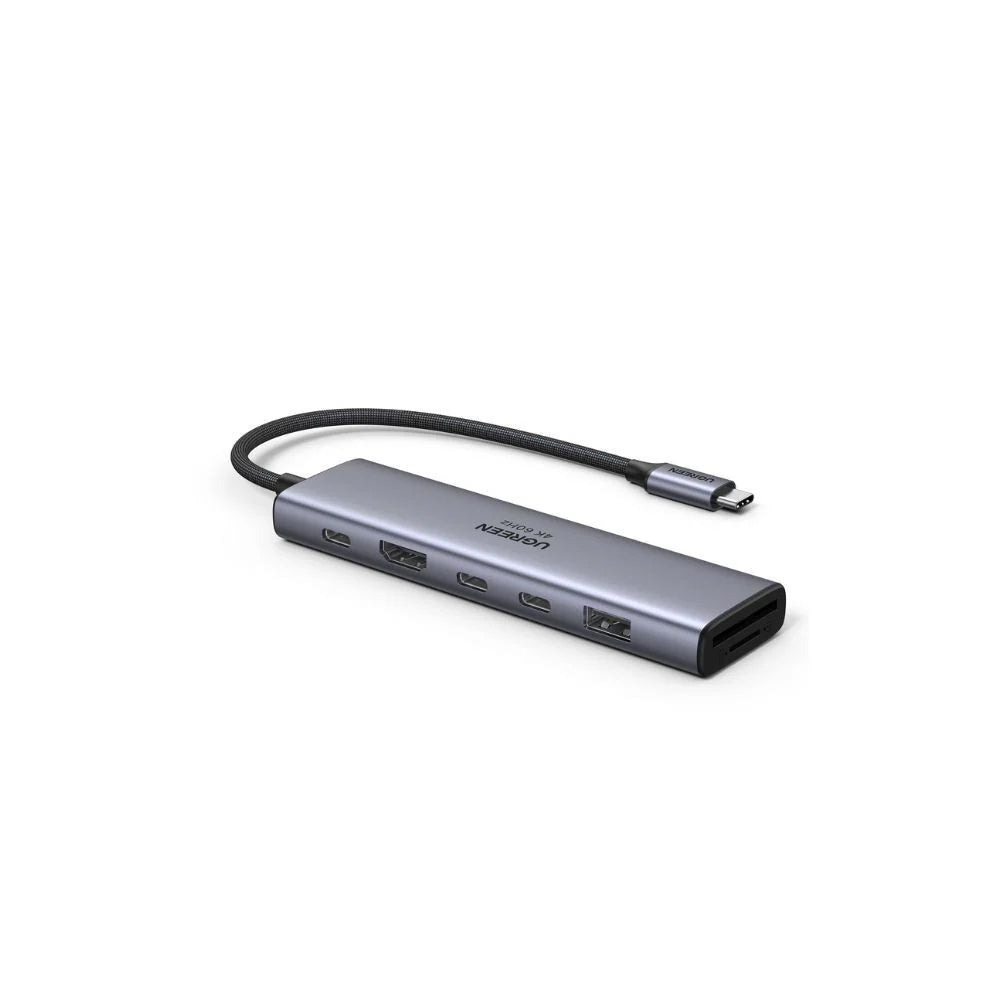 Hub USB-C UGREEN CM511 (45521), 1 x USB-A 3.2 - 3 x USB-C - 1 x HDMI - 1 x SD - 1 x microSD, Gri