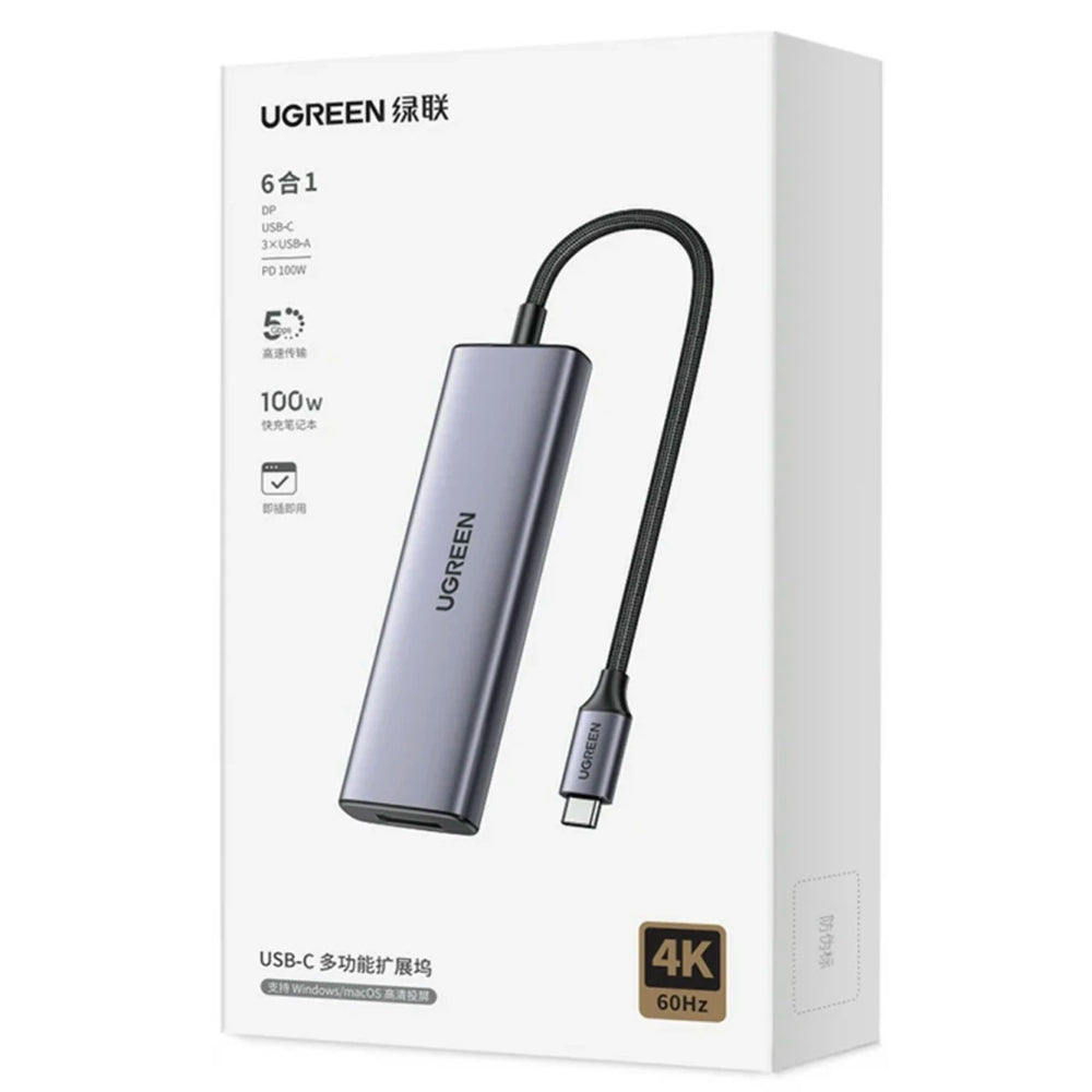 Hub USB-C UGREEN CM511 (75642), 6in1, Gri