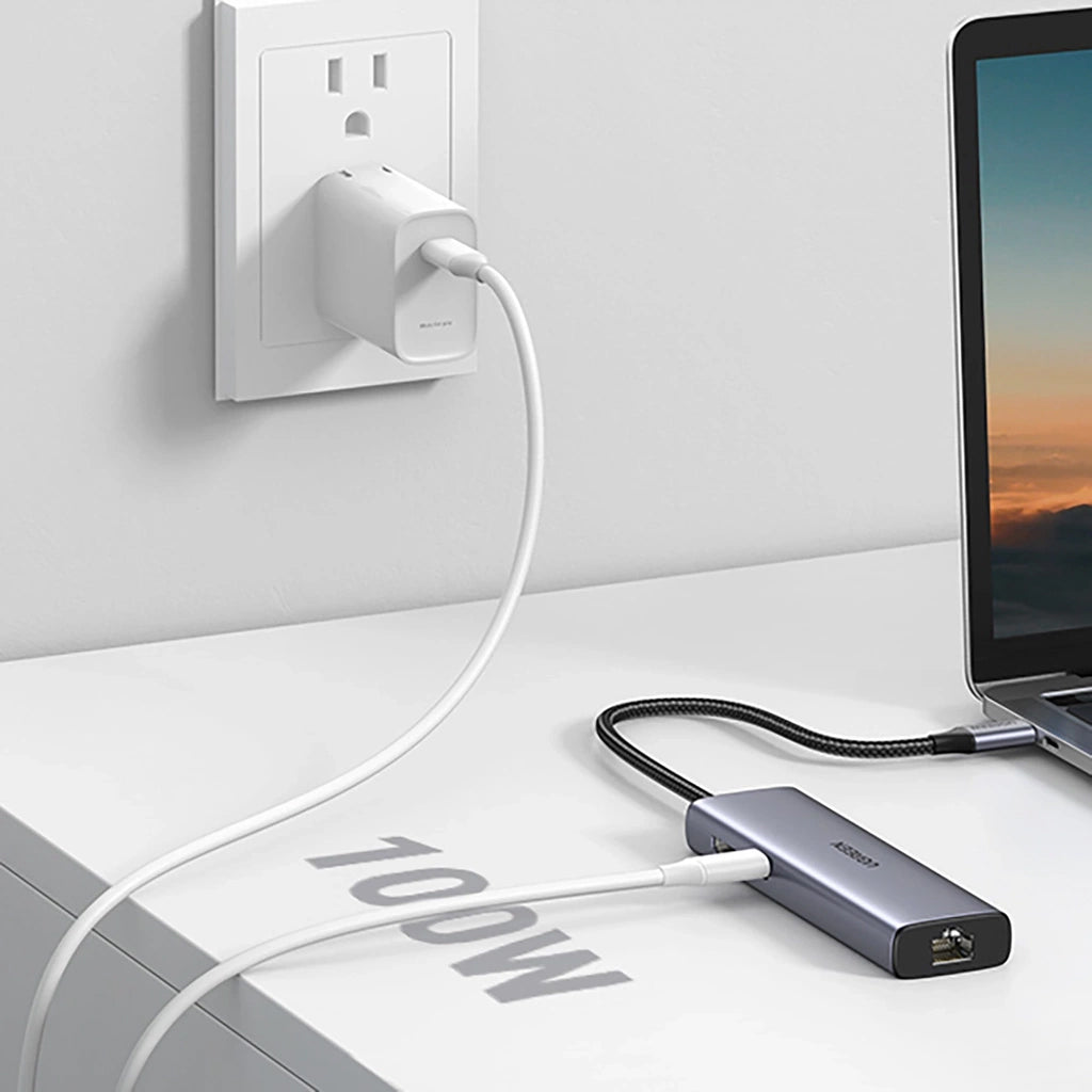 Hub USB-C UGREEN CM512, 2 x USB-A 3.0 - 1 x USB-C - 1 x HDMI - 1 x SD - 1 x microSD - RJ45, Gri