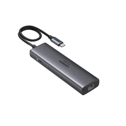 Hub USB-C UGREEN CM512 (45000), 2 x USB-A 3.2 - 2 x USB-C - 1 X HDMI - 1 x RJ45, Gri