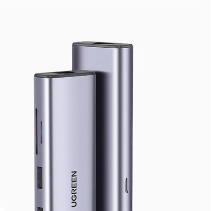 Hub USB-C UGREEN CM512, 2 x USB-A 3.0 - 1 x USB-C - 1 x HDMI - 1 x SD - 1 x microSD - RJ45, Gri