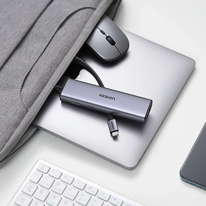 Hub USB-C UGREEN CM512, 2 x USB-A 3.0 - 1 x USB-C - 1 x HDMI - 1 x SD - 1 x microSD - RJ45, Gri