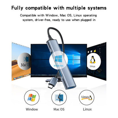 Hub USB-C Yesido HB17, 4in1, Gri