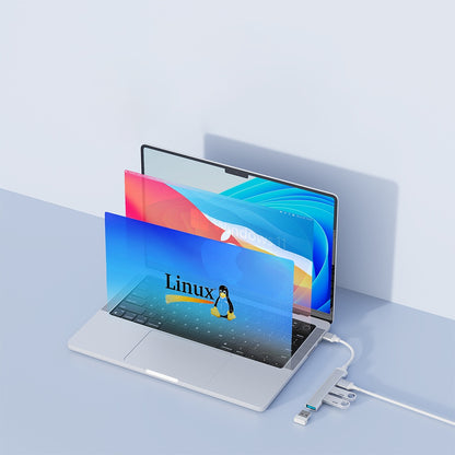 Hub USB Techsuit H19 PolarisBridge, 4in1, Gri Alb