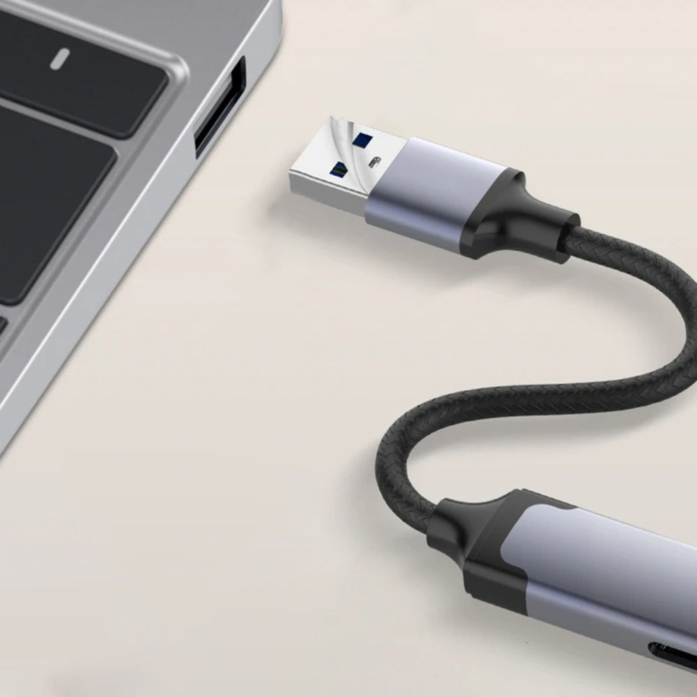 Hub USB Techsuit H19 PolarisBridge, 4in1, Gri Alb