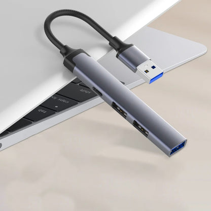 Hub USB Techsuit H19 PolarisBridge, 4in1, Gri Alb