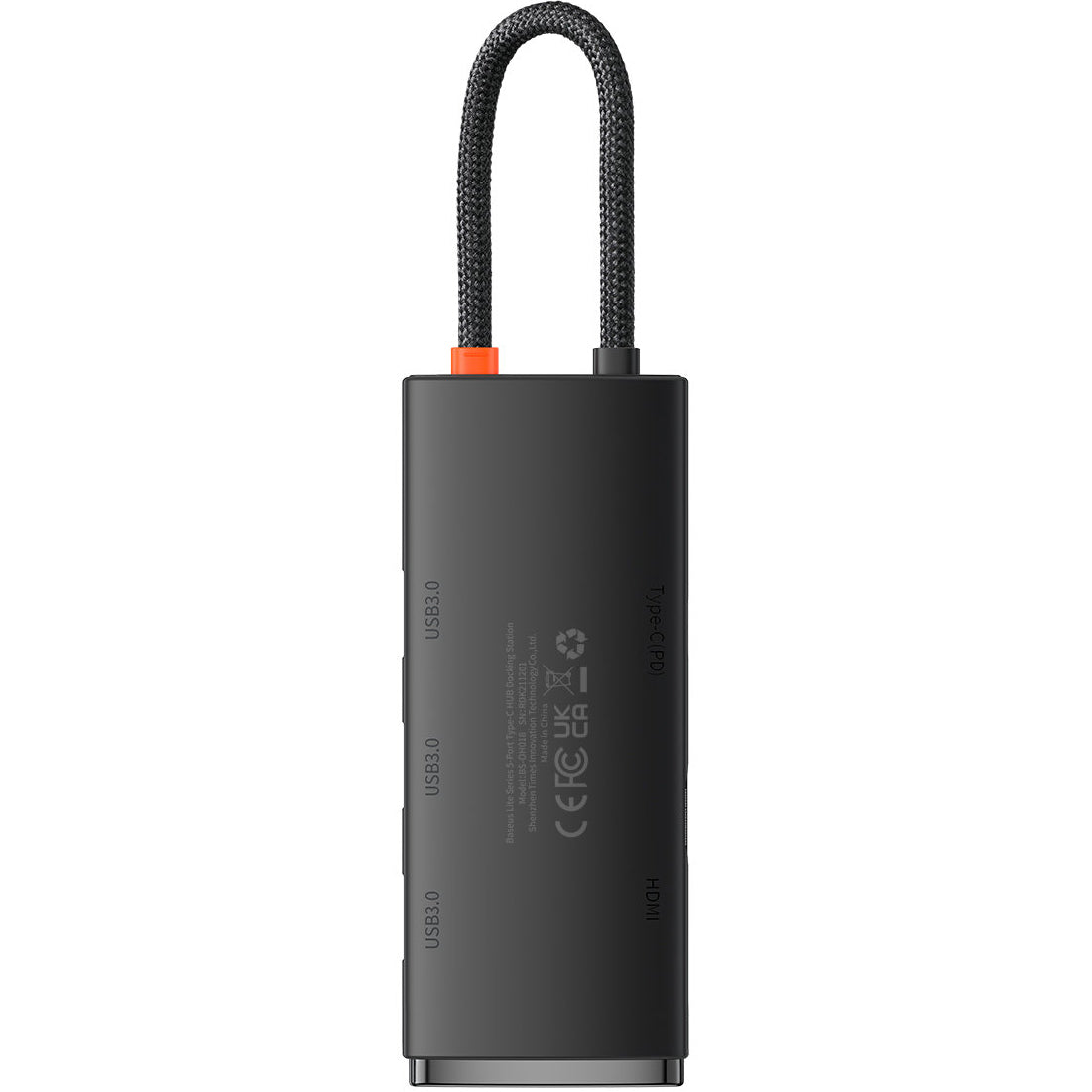 Hub USB-C Baseus Lite, 3 X USB-A 3.0 - USB-C - HDMI, Negru WKQX040001