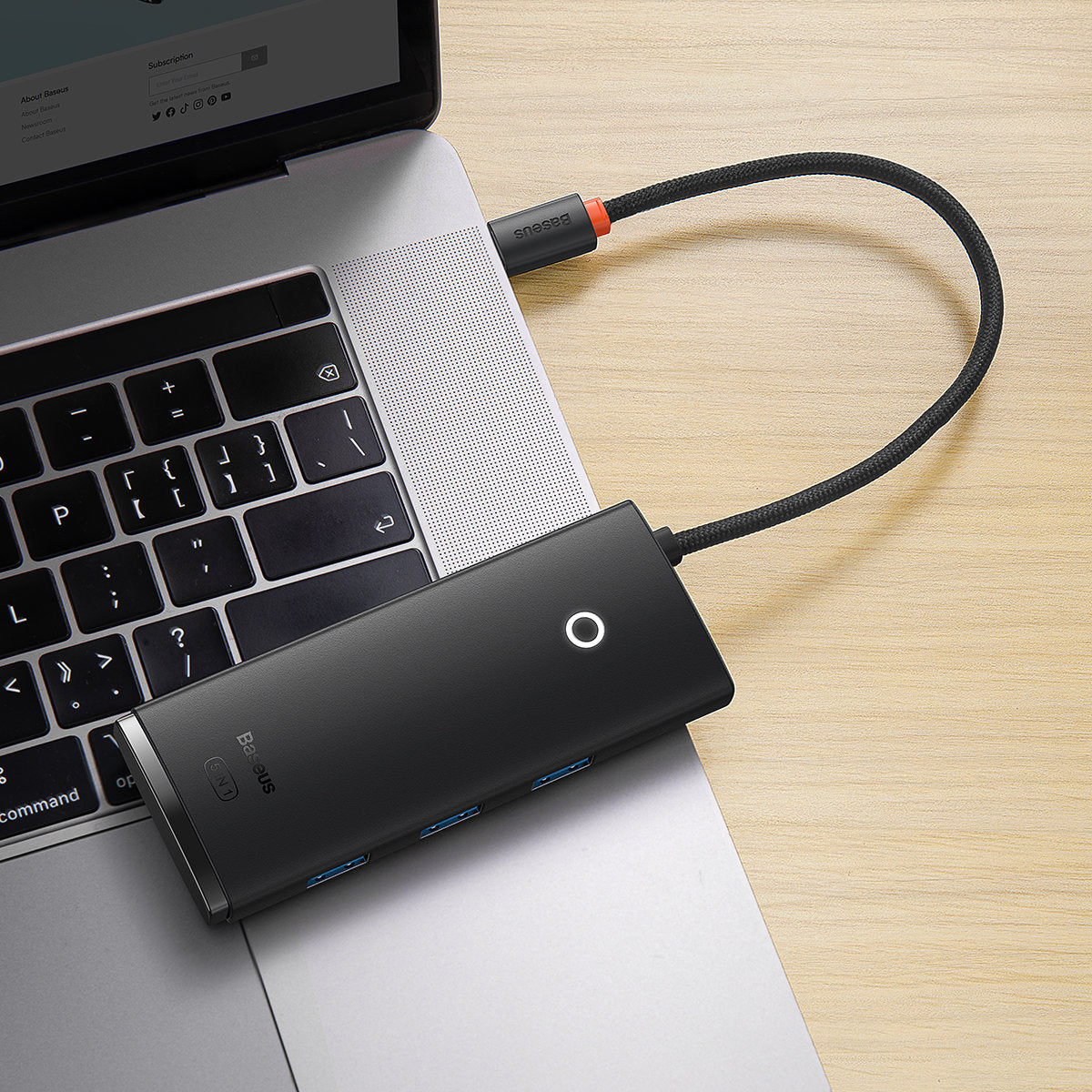 Hub USB-C Baseus Lite, 3 X USB-A 3.0 - USB-C - HDMI, Negru WKQX040001