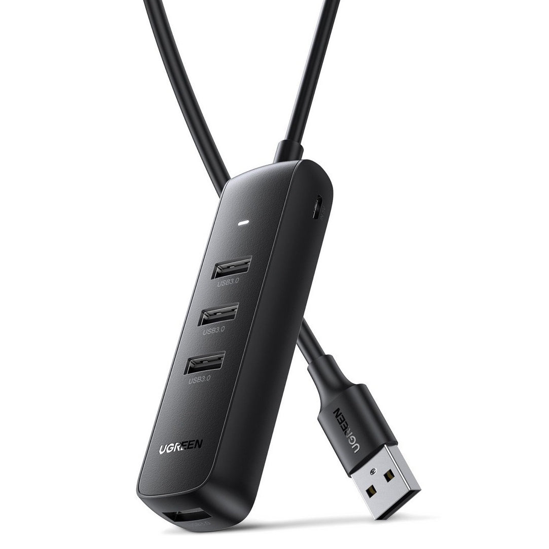 Hub USB UGREEN CM416, 4 x USB-A 3.0, 0.25m, Negru