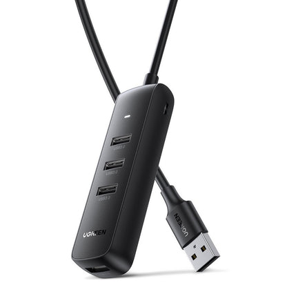 Hub USB UGREEN CM416, 4 x USB-A 3.0, 0.25m, Negru