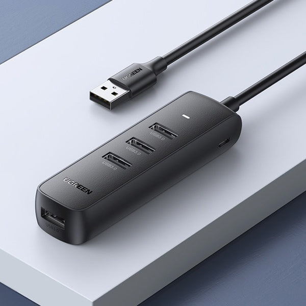 Hub USB UGREEN CM416, 4 x USB-A 3.0, 0.25m, Negru