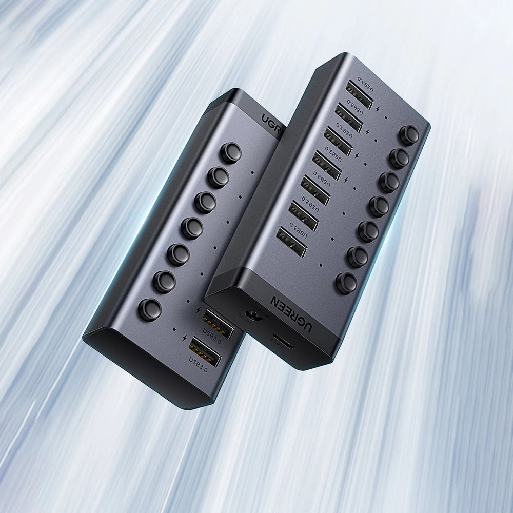 Hub USB UGREEN CM481, 7 x USB-A 3.0, Gri