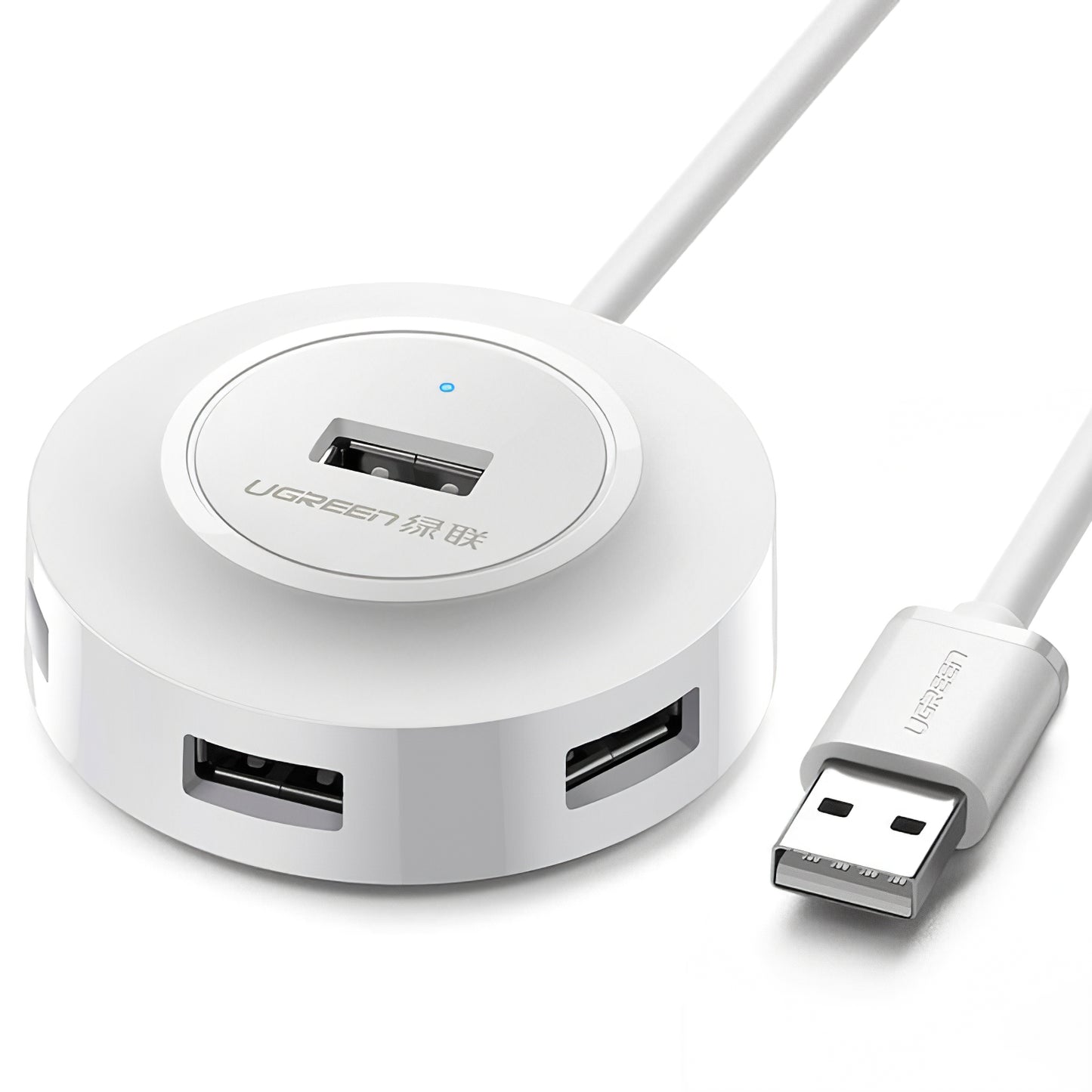 Hub USB UGREEN CR106, 4 x USB-A, 1m, Alb