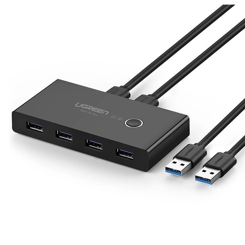 Hub USB UGREEN US216 Two Sharing Switch Box, 4 x USB-A 3.0, Negru