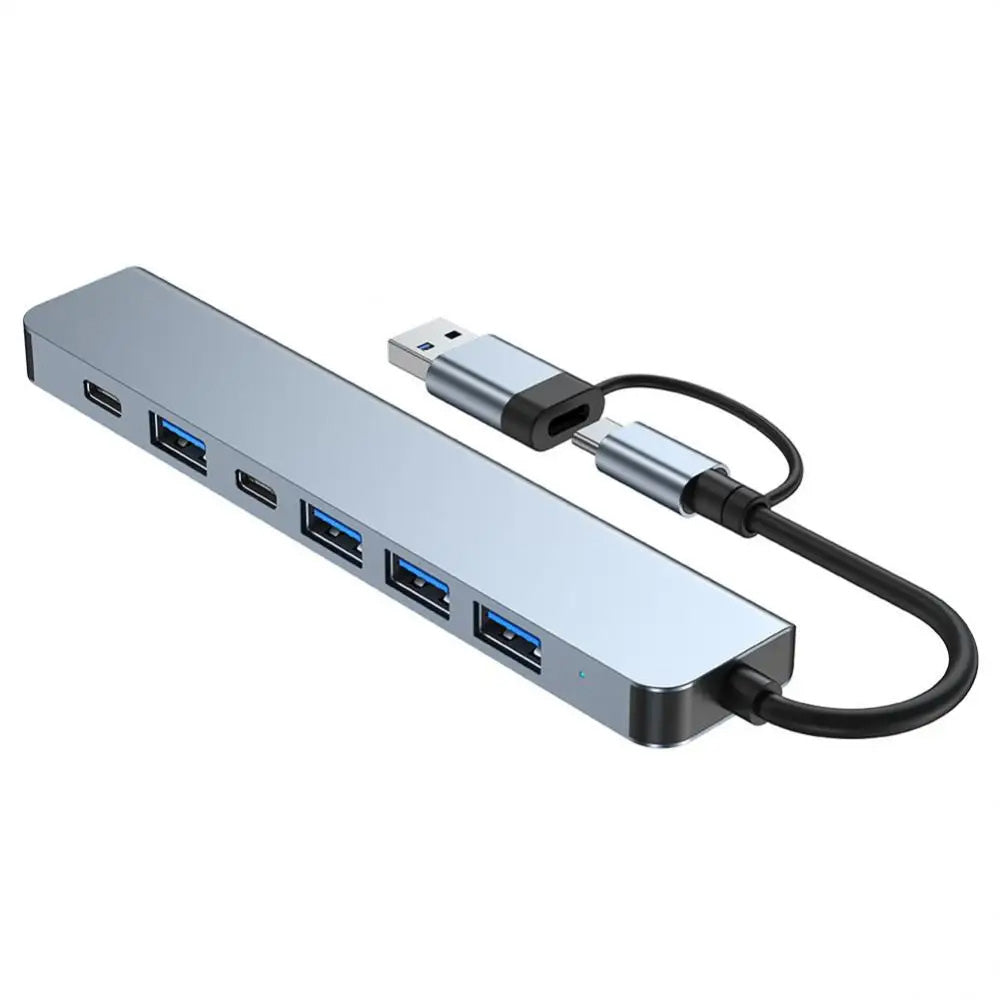 Hub USB / USB-C Techsuit H6 DataBridge, 7in1, Gri