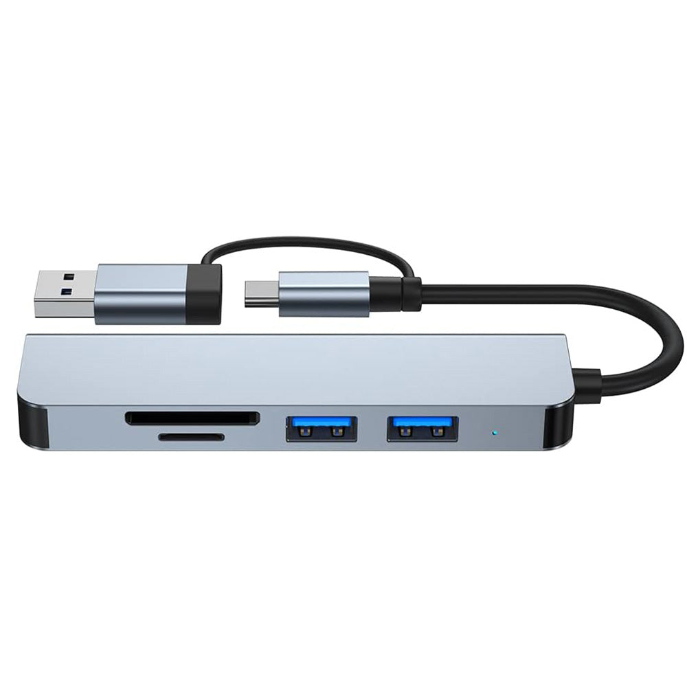 Hub USB / USB-C Techsuit H7 DataBridge, 5in1, Gri