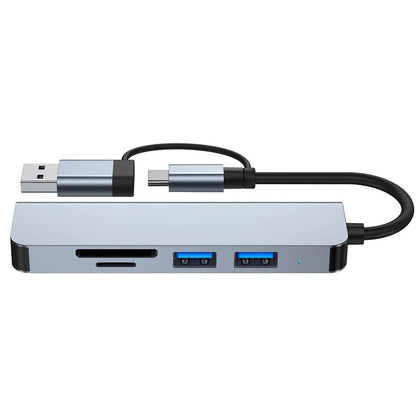 Hub USB / USB-C Techsuit H7 DataBridge, 5in1, Gri
