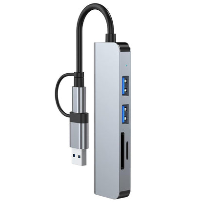 Hub USB / USB-C Techsuit H7 DataBridge, 5in1, Gri