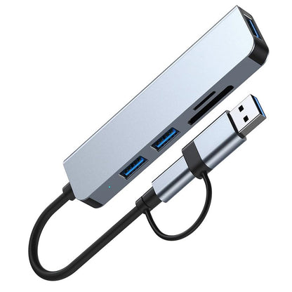 Hub USB / USB-C Techsuit H7 DataBridge, 5in1, Gri