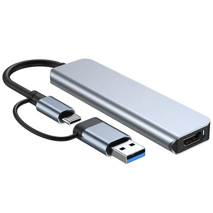 Hub USB / USB-C Techsuit H7 DataBridge, 5in1, Gri