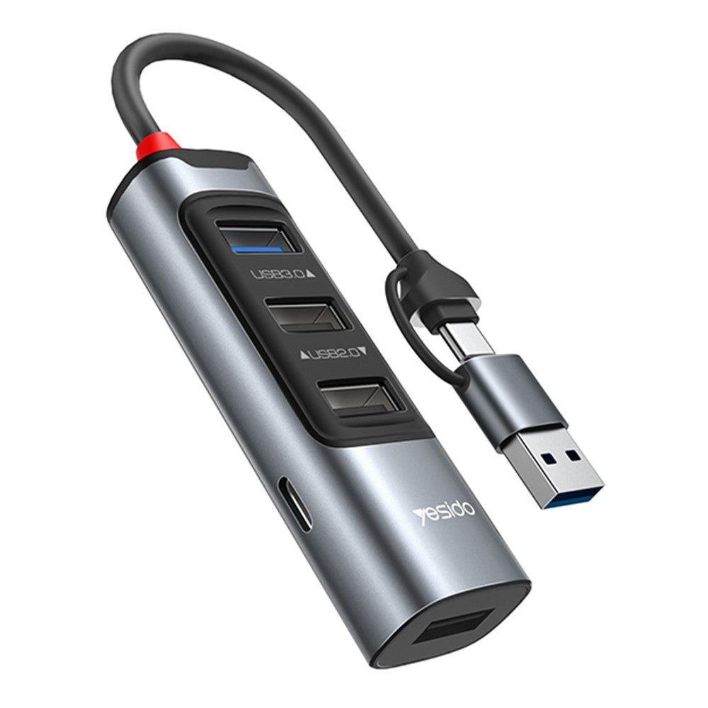 Hub USB / USB-C Yesido HB20, 5in1, Gri