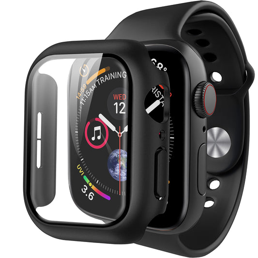 Husa Anank Screen Guard pentru Apple Watch Series 7 41mm, Neagra