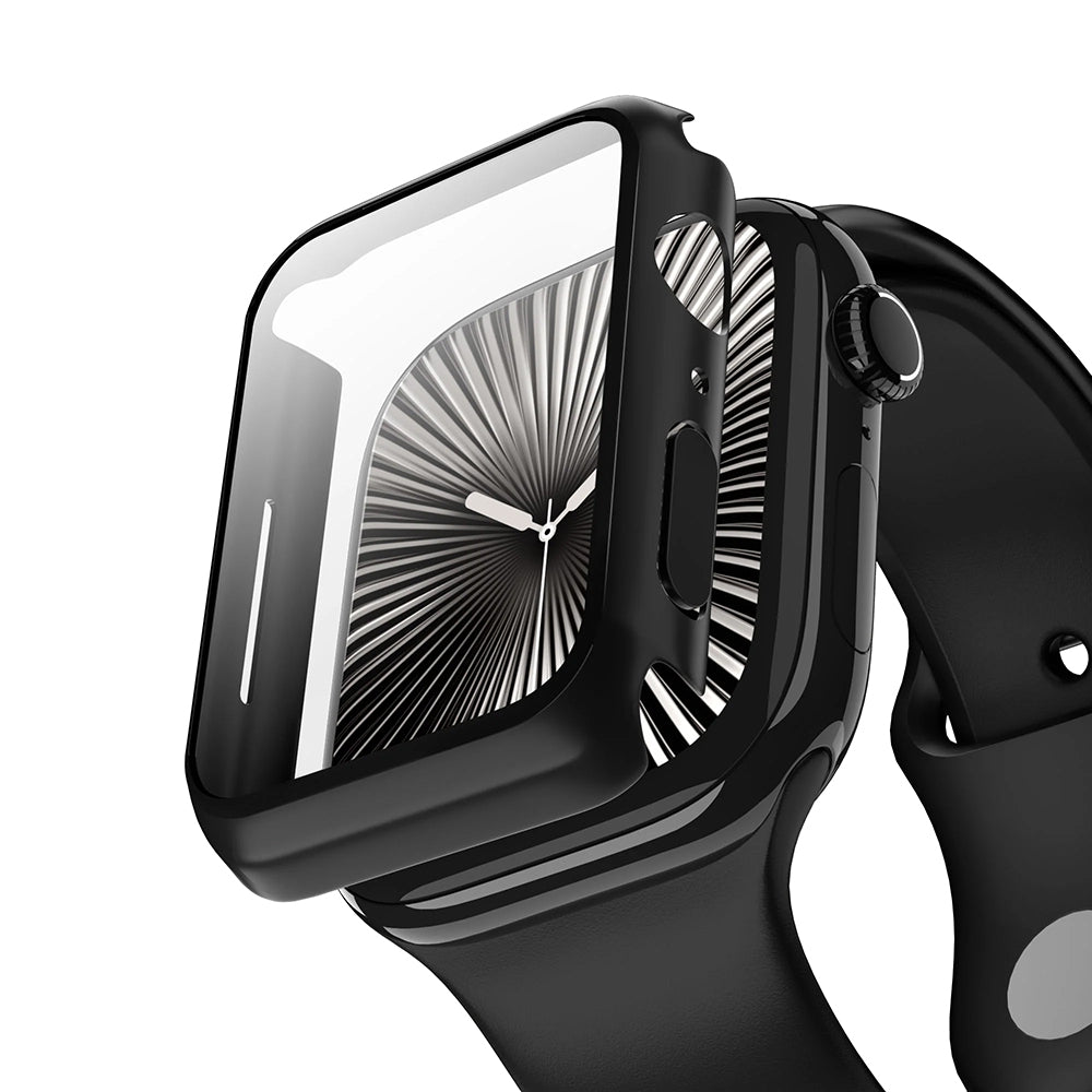 Husa Anank Screen Guard pentru Apple Watch Series 7 41mm, Neagra