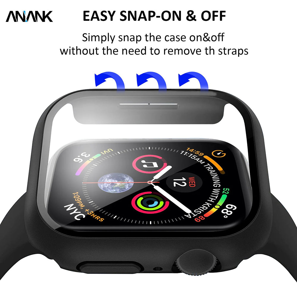 Husa Anank Screen Guard pentru Apple Watch Series 7 41mm, Neagra