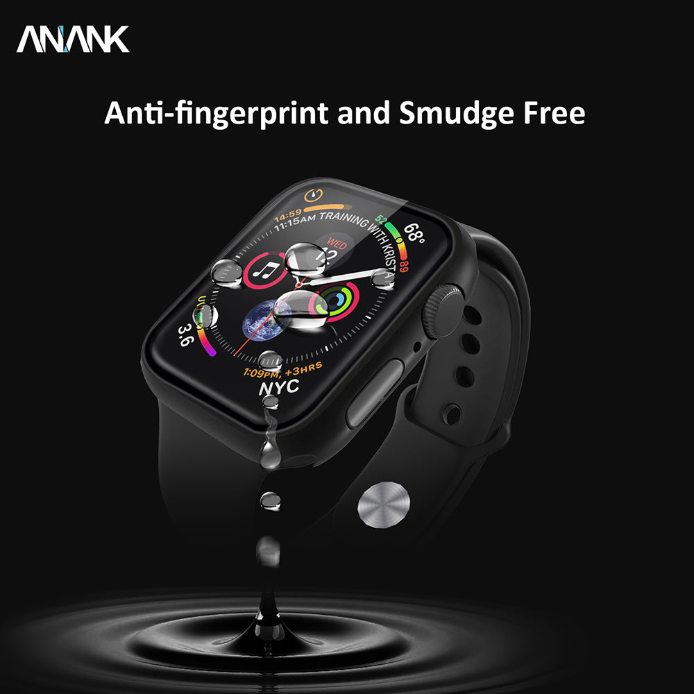 Husa Anank Screen Guard pentru Apple Watch Series 7 41mm, Neagra