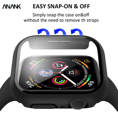 Husa Anank Screen Guard pentru Apple Watch Series 7 45mm, Neagra