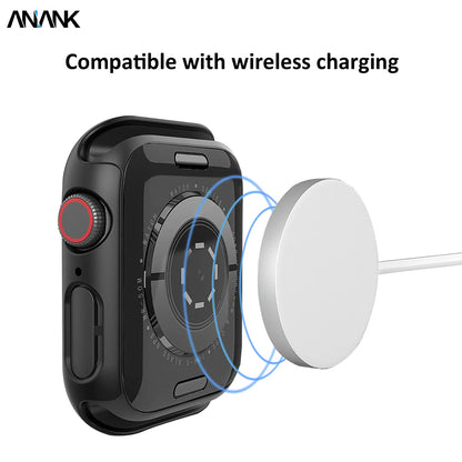 Husa Anank Screen Guard pentru Apple Watch Series 7 45mm, Neagra