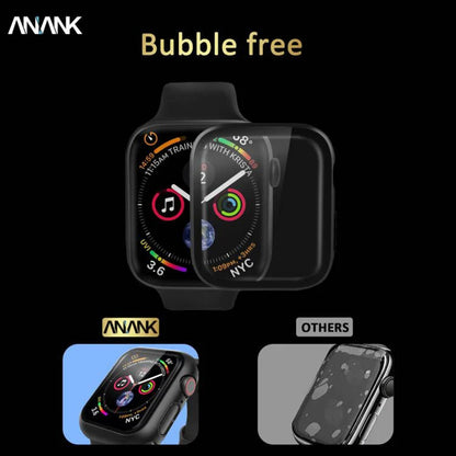 Husa Anank Screen Guard pentru Apple Watch Series 7 45mm, Neagra
