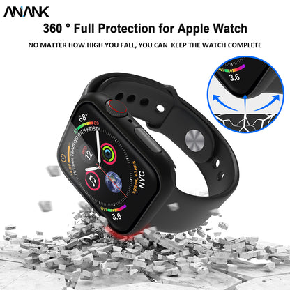 Husa Anank Screen Guard pentru Apple Watch Series 7 45mm, Neagra