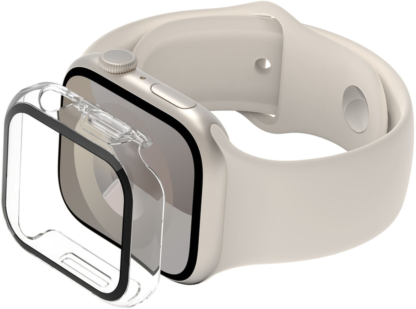 Husa Belkin ScreenForce TemperedCurve pentru Apple Watch  40mm / 41mm Series, Transparenta OVG003zzCL