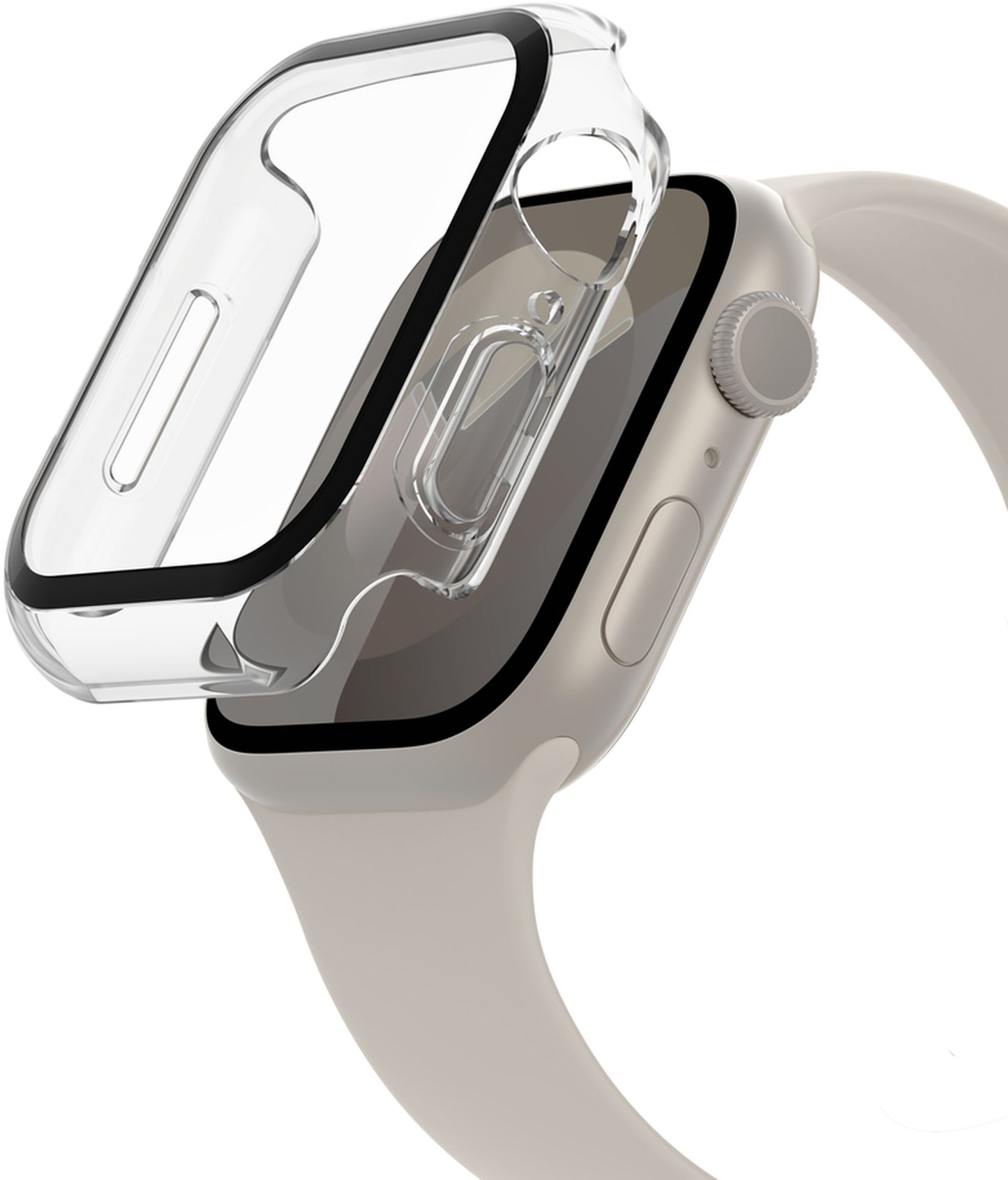 Husa Belkin ScreenForce TemperedCurve pentru Apple Watch  44mm / 45mm Series, Transparenta OVG004zzCL-REV
