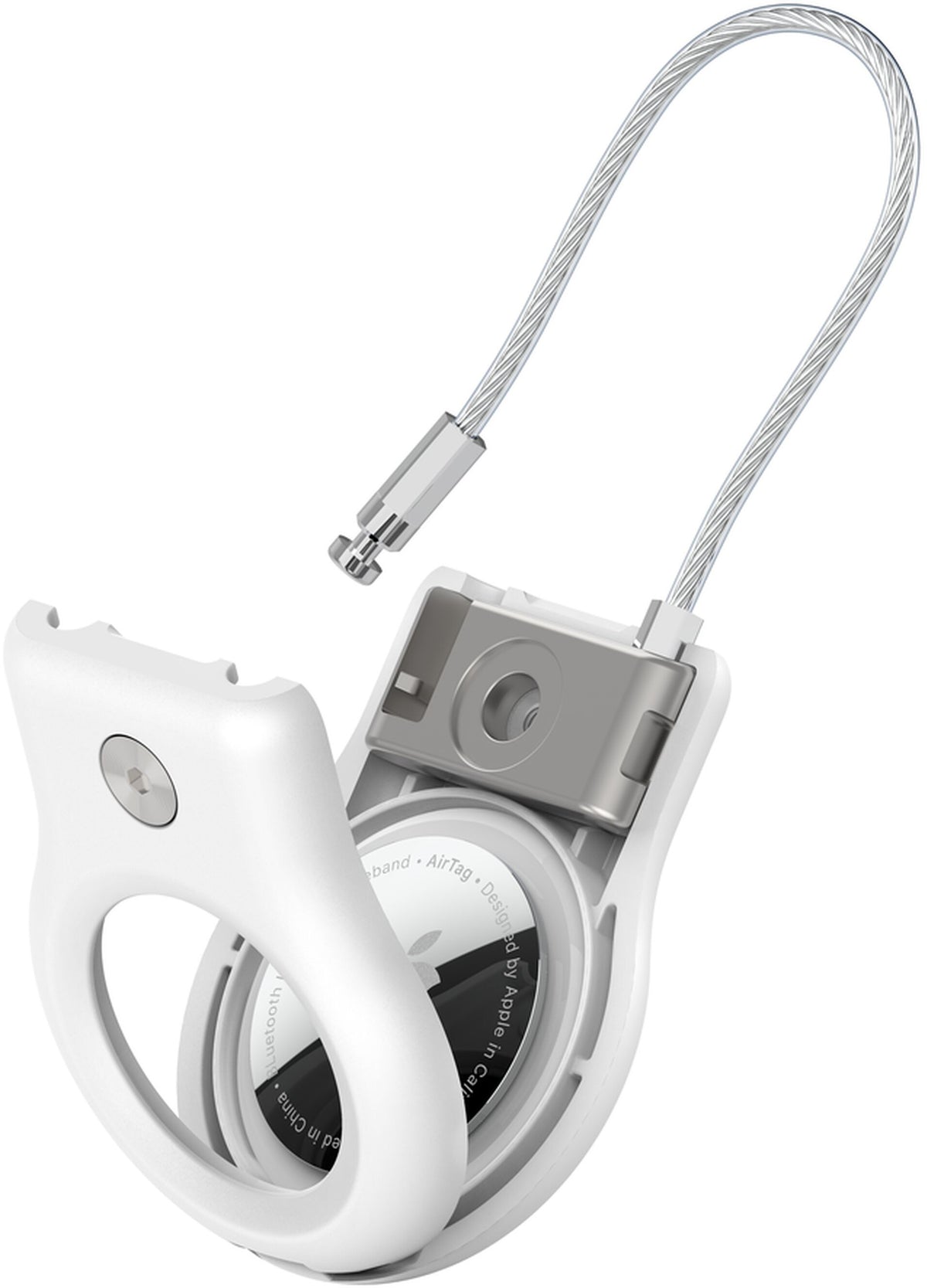 Husa Belkin Wire Cable pentru Apple AirTag, Alba MSC009btWH