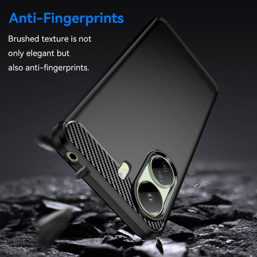 Husa cu Protectie Camera pentru Xiaomi Poco C65 / Redmi 13C, Techsuit, Carbon, Neagra