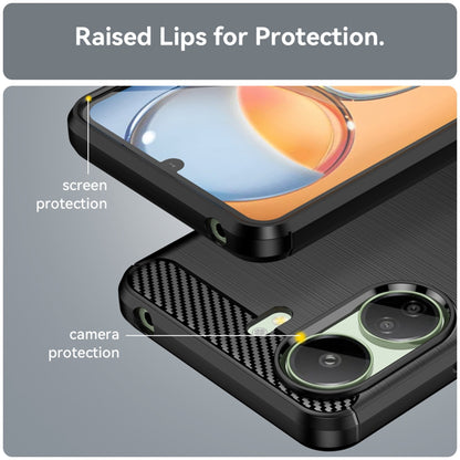 Husa cu Protectie Camera pentru Xiaomi Poco C65 / Redmi 13C, Techsuit, Carbon, Neagra