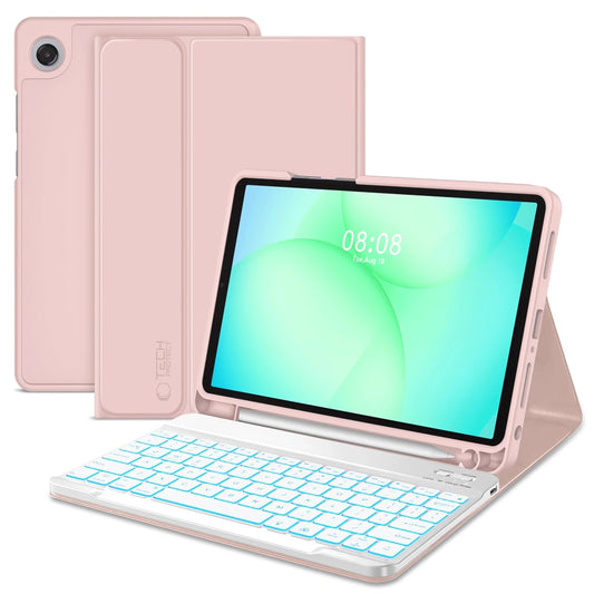 Husa Cu Tastatura pentru Samsung Galaxy Tab A11+ / Tab A9+, Tech-Protect, SC PEN, Roz