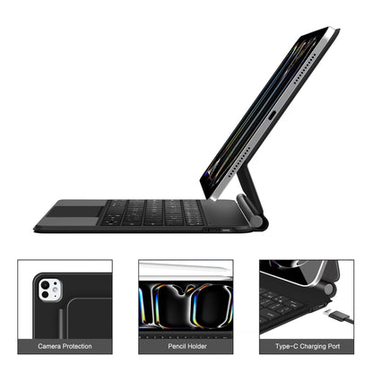 Husa Cu Tastatura pentru Apple iPad Pro 13 (2025) / (2024), Tech-Protect, SmartCase Magnetic, Neagra