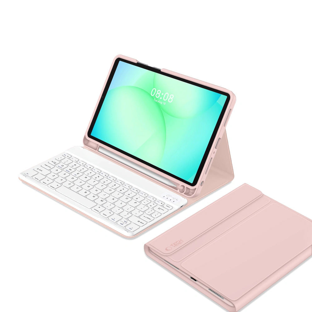 Husa Cu Tastatura pentru Samsung Galaxy Tab A11+ / Tab A9+, Tech-Protect, SC PEN, Roz