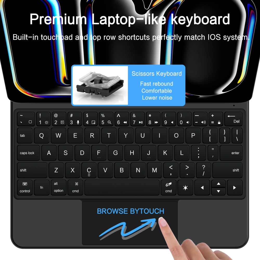 Husa Cu Tastatura pentru Apple iPad Pro 11 (2025) / (2024), Tech-Protect, SmartCase Magnetic, Neagra
