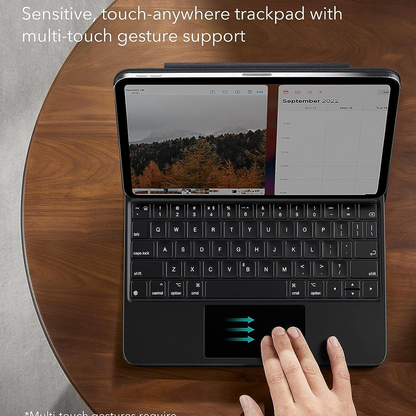 Husa Cu Tastatura pentru Apple iPad (2025) / (2022), ESR, Rebound, Neagra, Resigilata