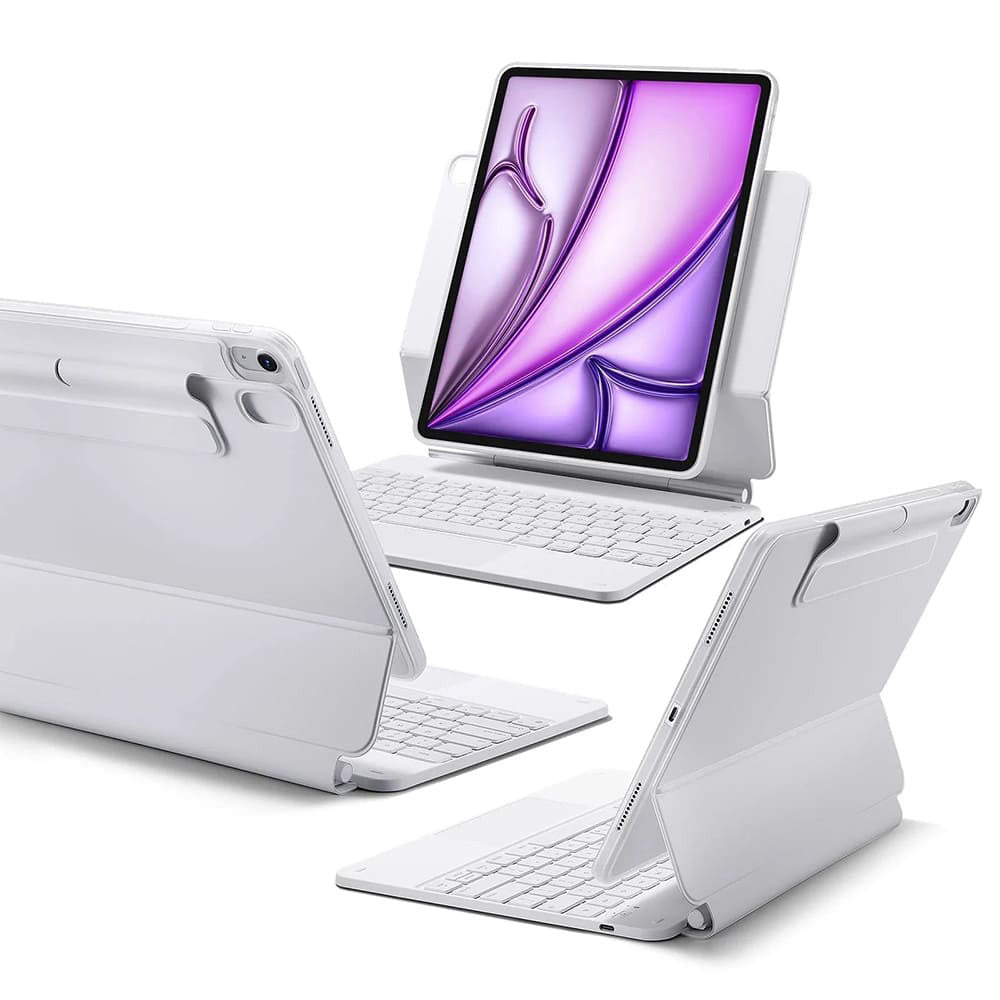 Husa cu Tastatura pentru Apple iPad (2025) / (2022), ESR, Rebound, Alba