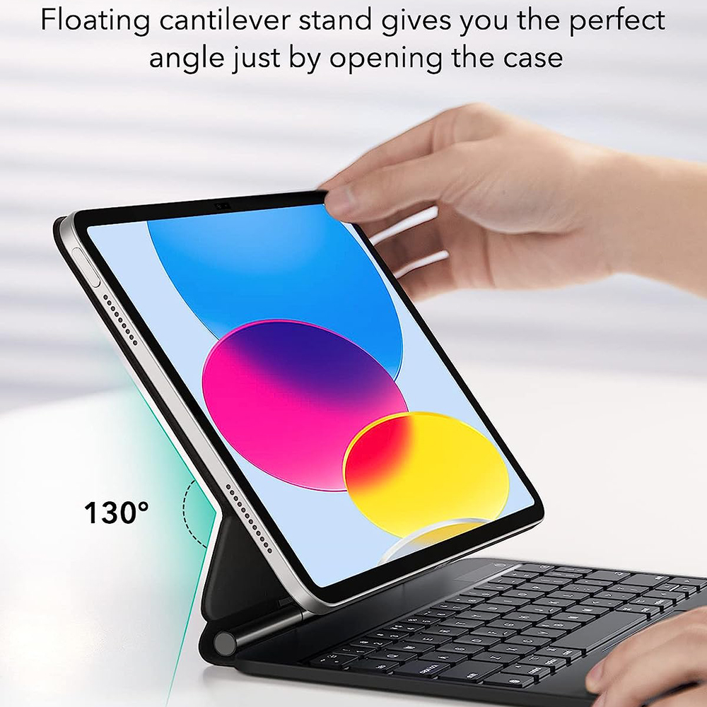 Husa Cu Tastatura pentru Apple iPad (2025) / (2022), ESR, Rebound, Neagra, Resigilata